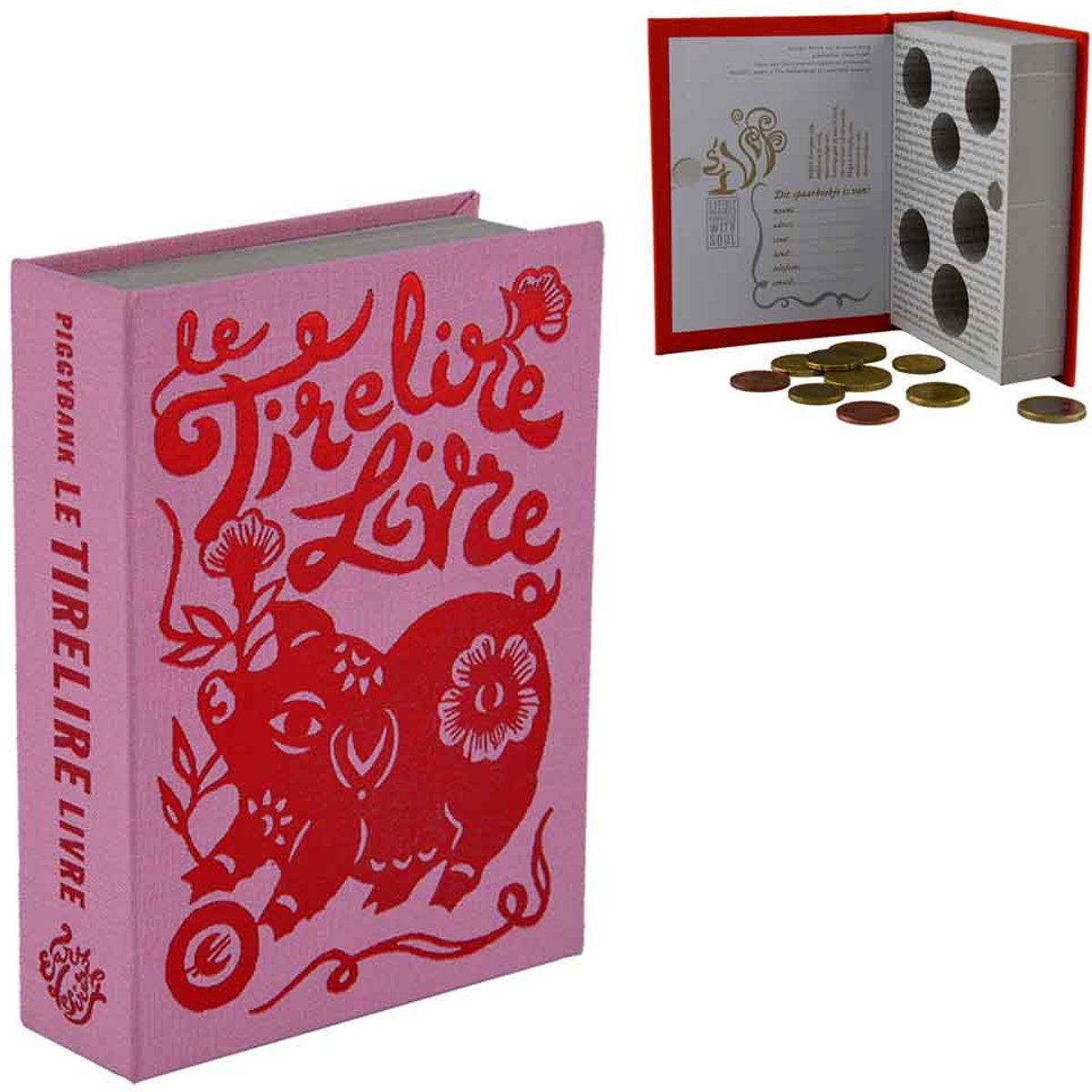 spaarboekje linnen kaft | Tirelirelivre roze